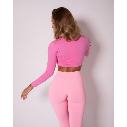 Black Bird Pink Pop Wrap Top